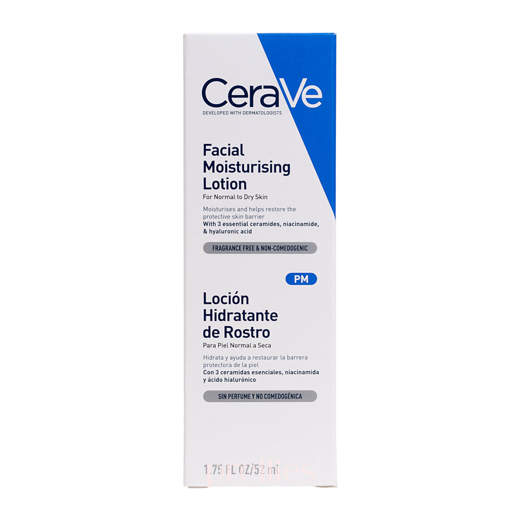 CeraVe Facial Moisturizing Lotion 52ml | Daily Moisturizer for Dry & Sensitive Skin | Face Cream with Hyaluronic Acid & Ceramides | Perfect for Day & Night Skincare Routine