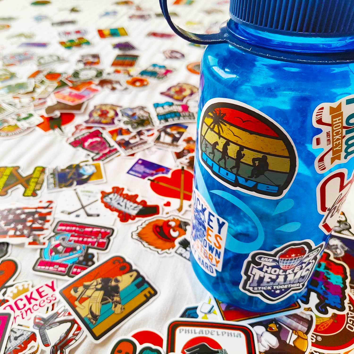 Hockey Stickers for Kids & Adults - 100pcs Waterproof Vinyl Sports Stickers Set - Reusable Decals for Helmets, Laptops, Luggage, Water Bottles & Scrapbooks - Perfect for Hockey Fans, Players & Team Spirit (GlibertVillageGoods) - Great for Game Days, School Supplies & Sports Gear Customization