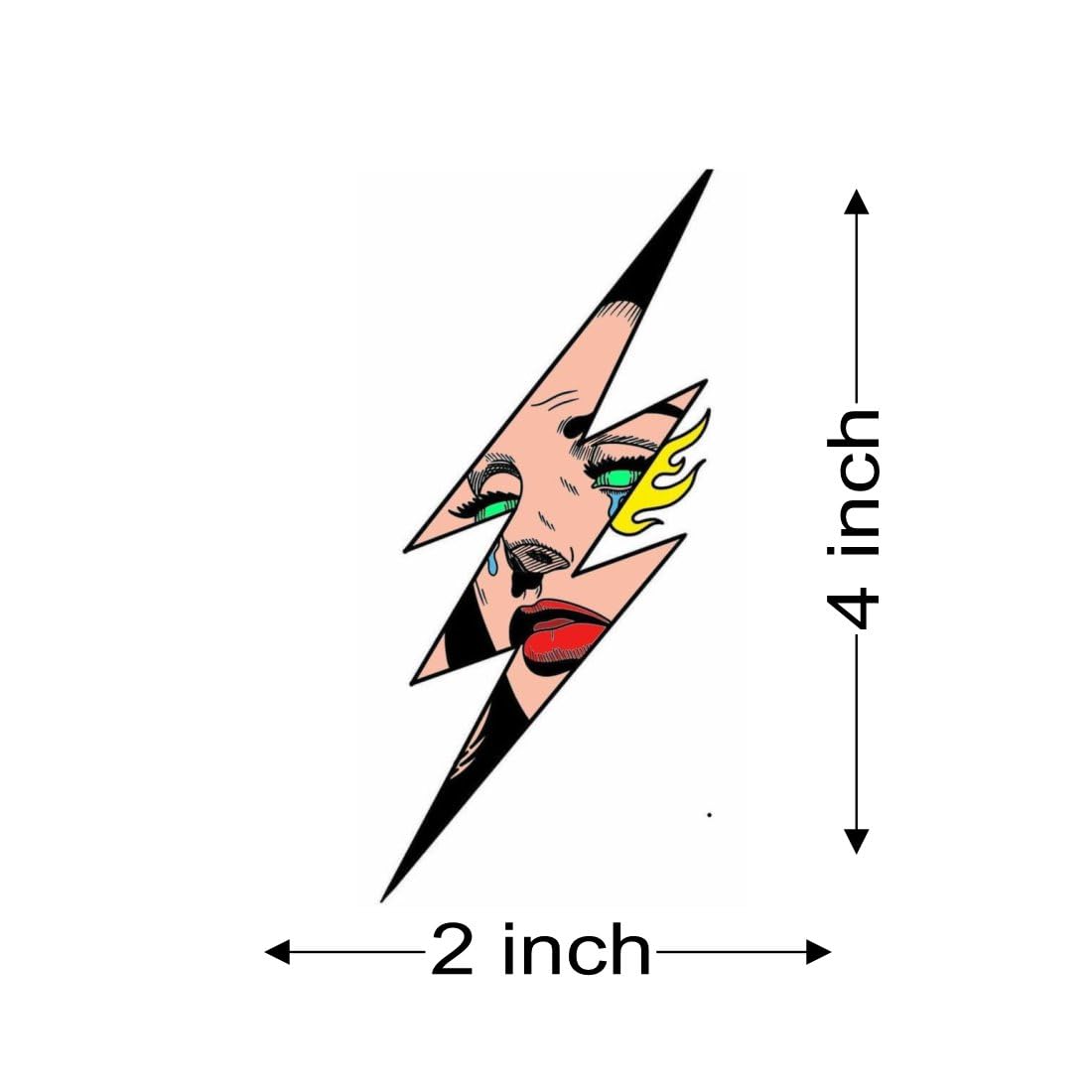 Temporary Tattoos for Women & Men - Waterproof Lightning Design Fake Body Art - Perfect for Parties, Festivals & Cosplay