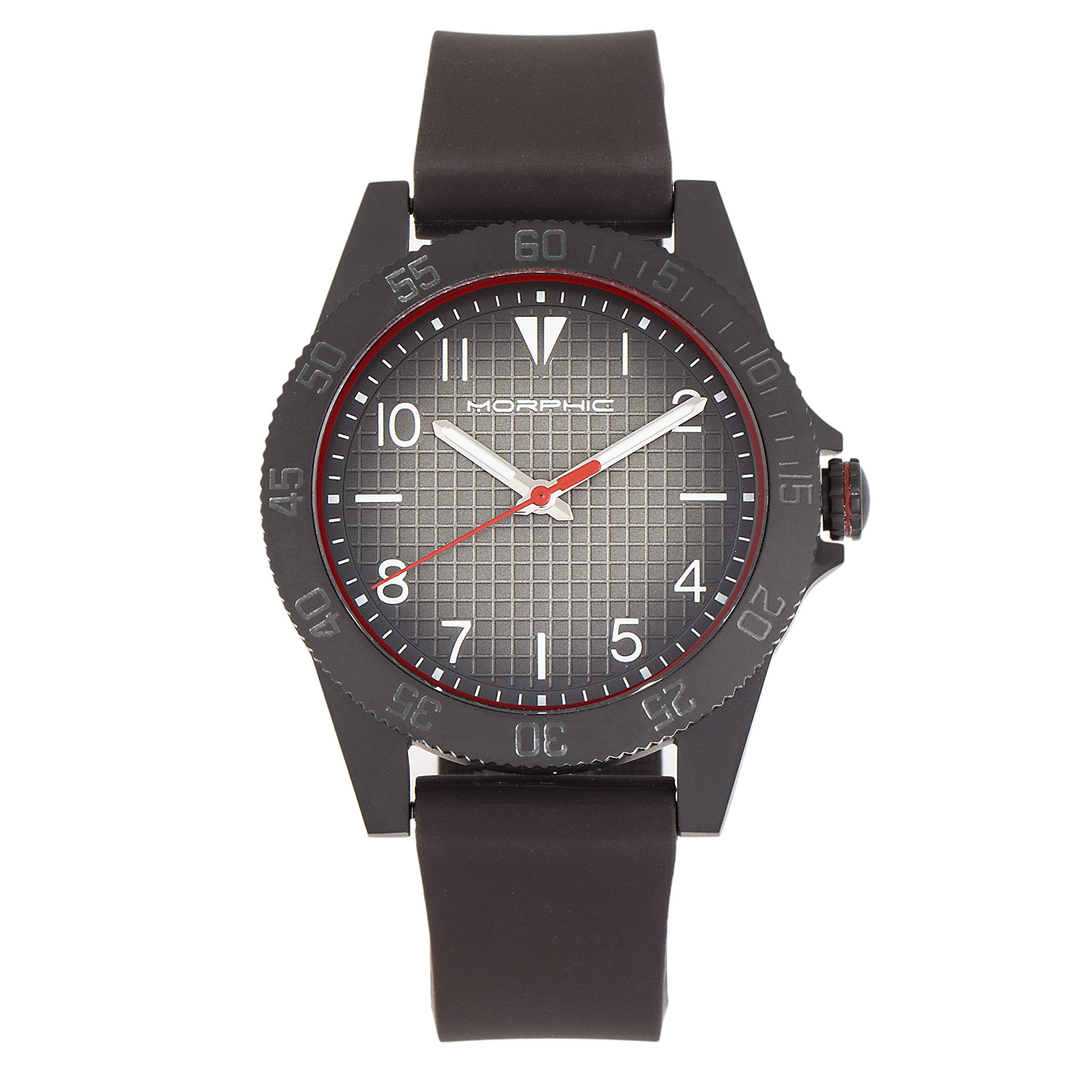 Morphic M84 Series Dark Brown Leather Strap Watch - Unisex One Size MPH8404 | Casual, Business & Everyday Wear for Men & Women