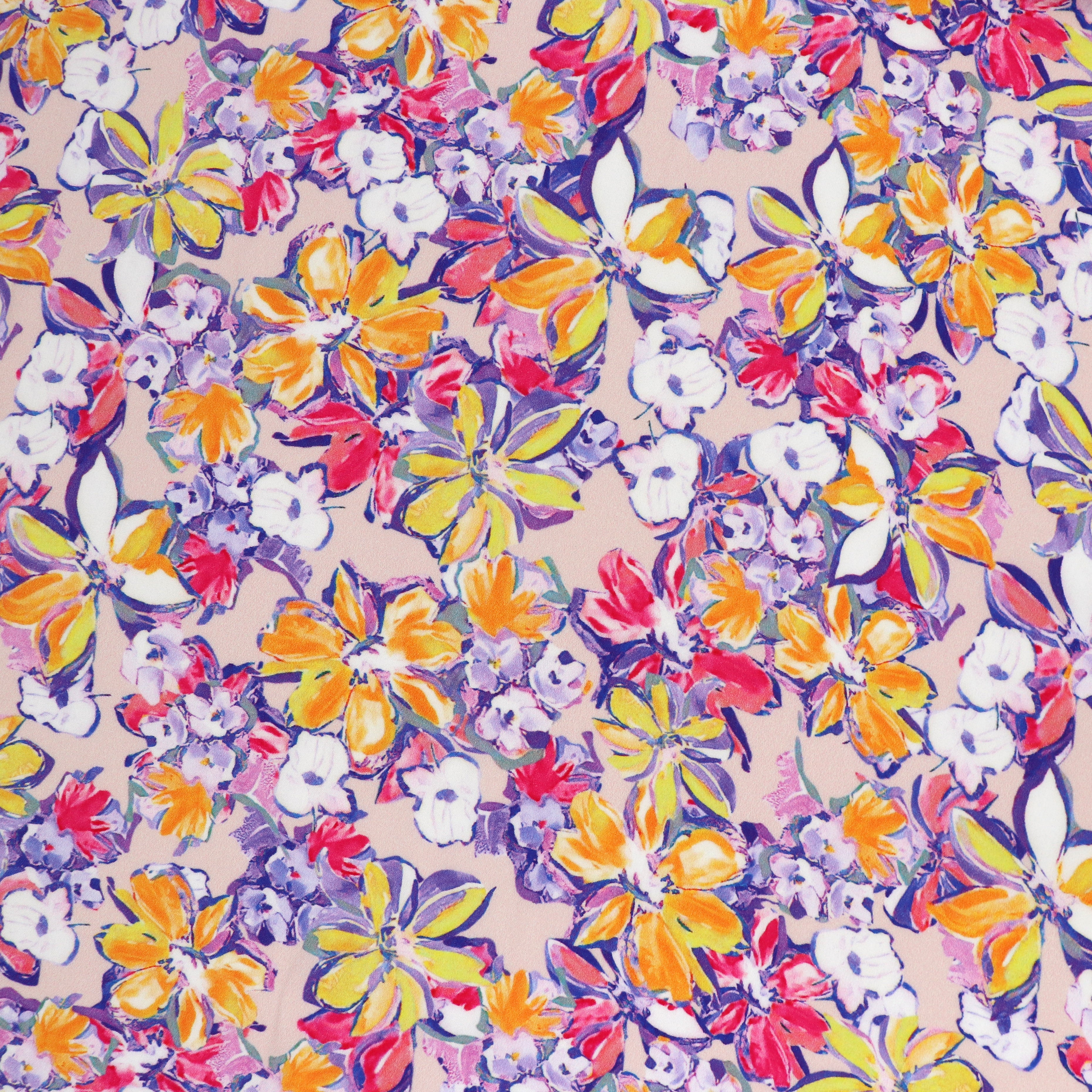 Viscose Lawn Fabric with Lenzing™ EcoVero™ Fibers | Floral Collage Print | Eco-Friendly Dress Material for Summer Dresses & Blouses