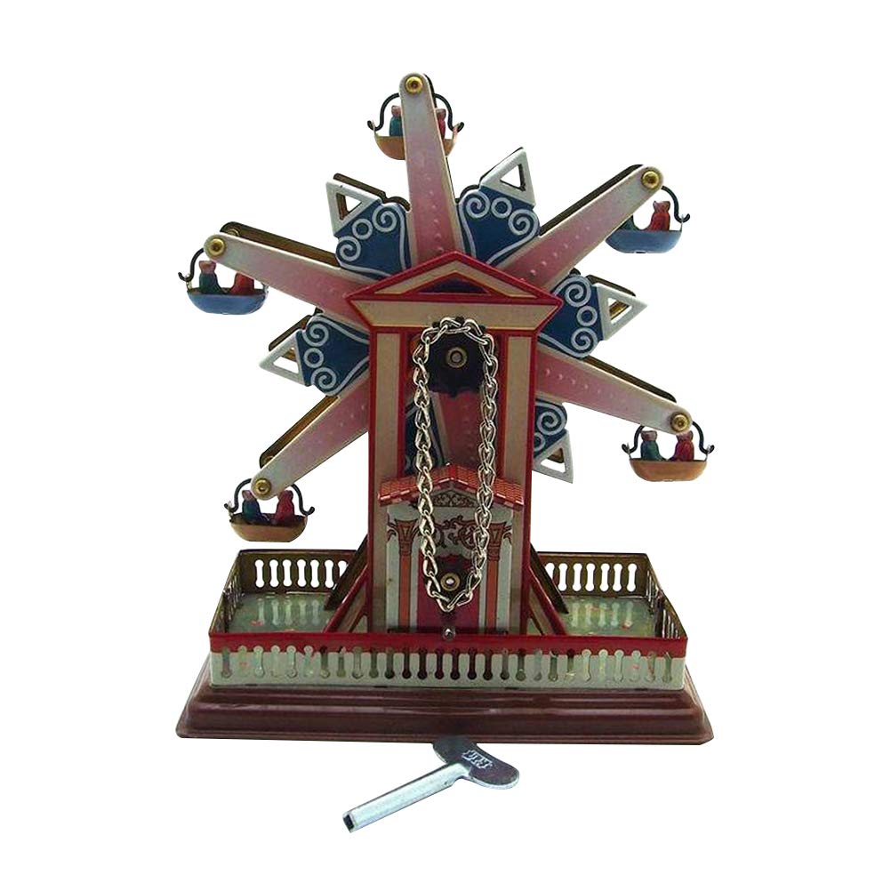 VOSAREA Vintage Wind-Up Ferris Wheel Tin Toy - Retro Clockwork Collector's Item for Home Decor, Bar Ornament & Gift - Perfect for Nostalgic Displays, Themed Parties & Toy Collections