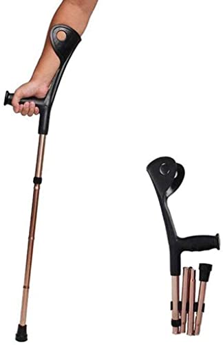 Adjustable Folding Forearm Crutches for Adults - Lightweight Aluminum Alloy Medical Arm Cuff Crutch with Height Adjustment - Portable Mobility Aid for Injury Recovery, Elderly Support & Daily Use