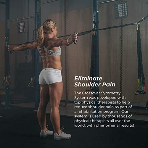 Crossover Symmetry Shoulder System with 2 Resistance Bands - Home Workout & Rehab Training for Rotator Cuff Pain Relief - Includes Exercise Guide & Online Workouts for Fitness Recovery & Strength Training