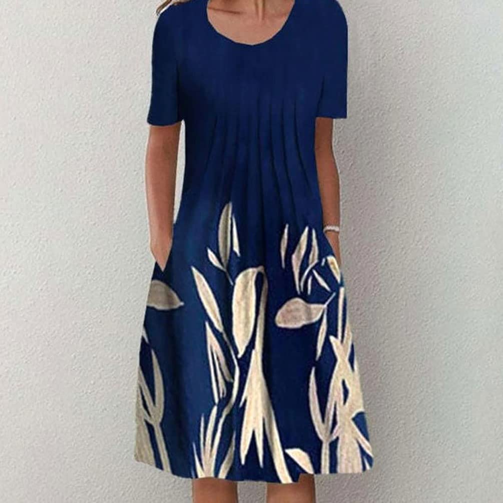 Deuyo Women's Casual Summer Midi Dresses - Elegant Flowy Dress for Mature Ladies | Perfect for Beach Vacations, Garden Parties & Brunch Dates