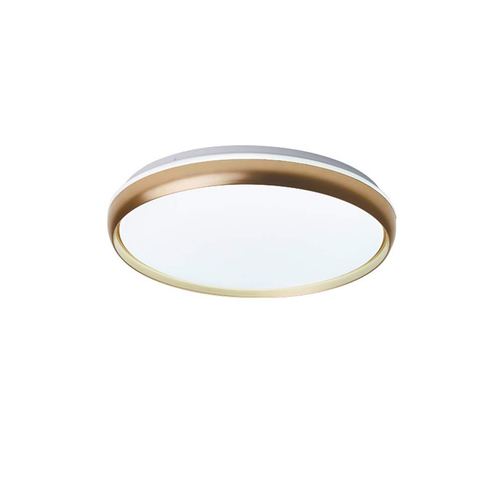 16 Inch Gold Round Flush Mount LED Ceiling Light - 24W 1650LM Waterproof Kitchen & Bathroom Lighting Fixture for Bedroom, Living Room, Stairwell - Modern Interior Wall Ceiling Lamp for Home & Office Use