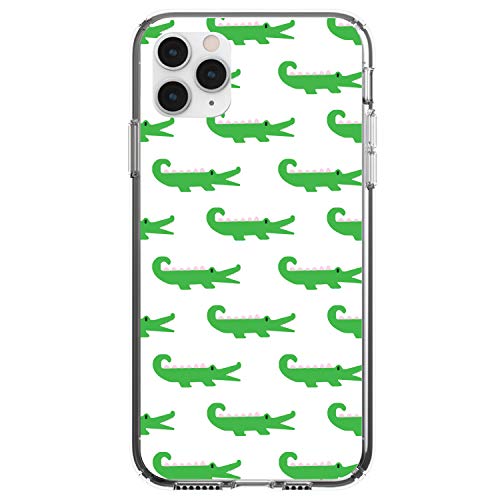 Green White Alligators On Clear Case