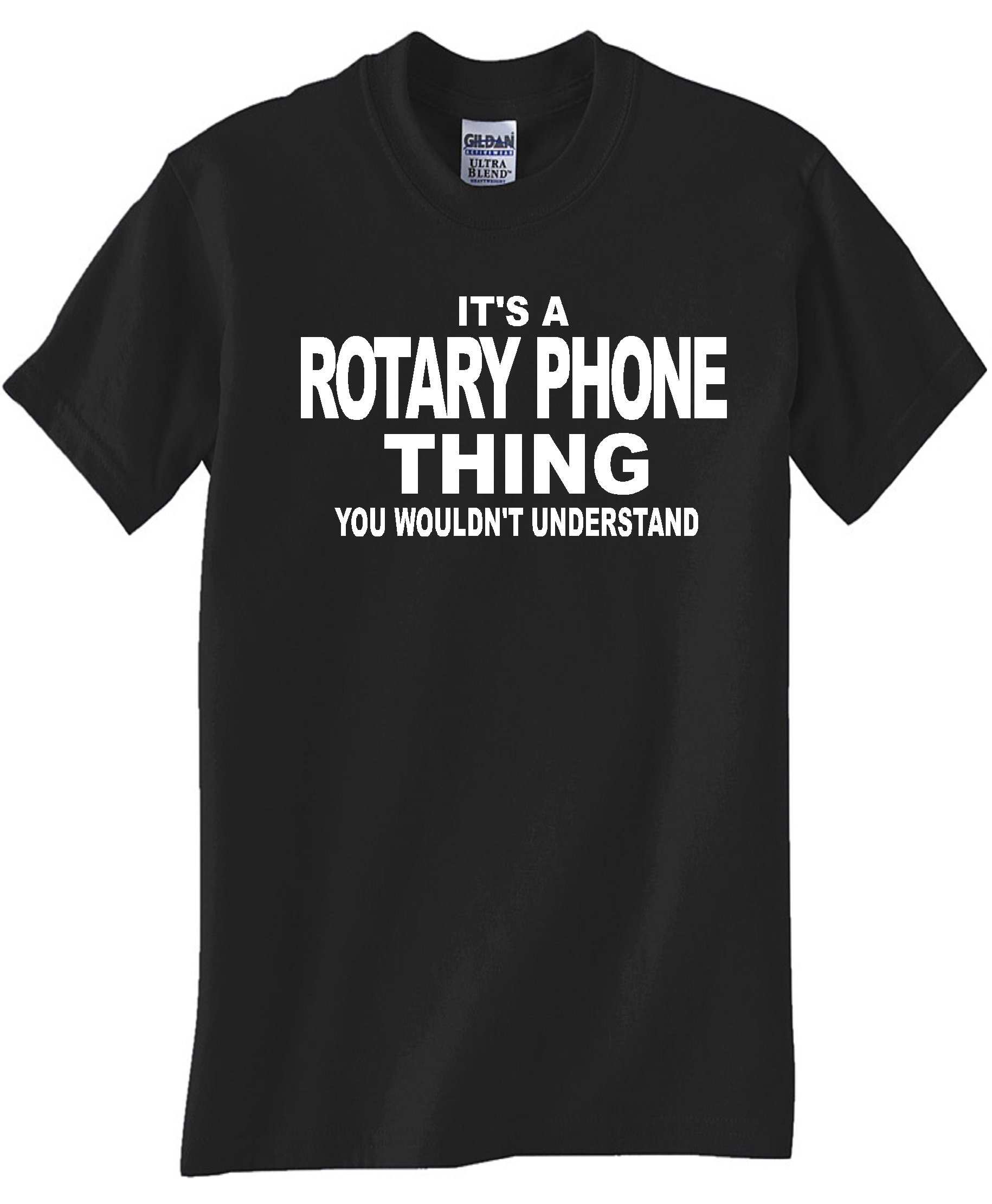 Vintage Rotary Phone Black T-Shirt - Retro Telephone Graphic Tee for Men & Women - Perfect for Casual Wear, Themed Parties, and Nostalgic Fashion