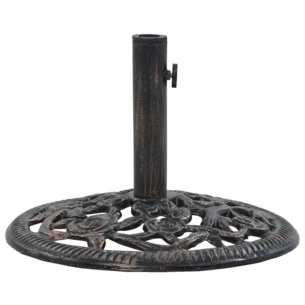 Heavy Duty Bronze Cast Iron Umbrella Base Stand - 26.5 lbs, 18.9