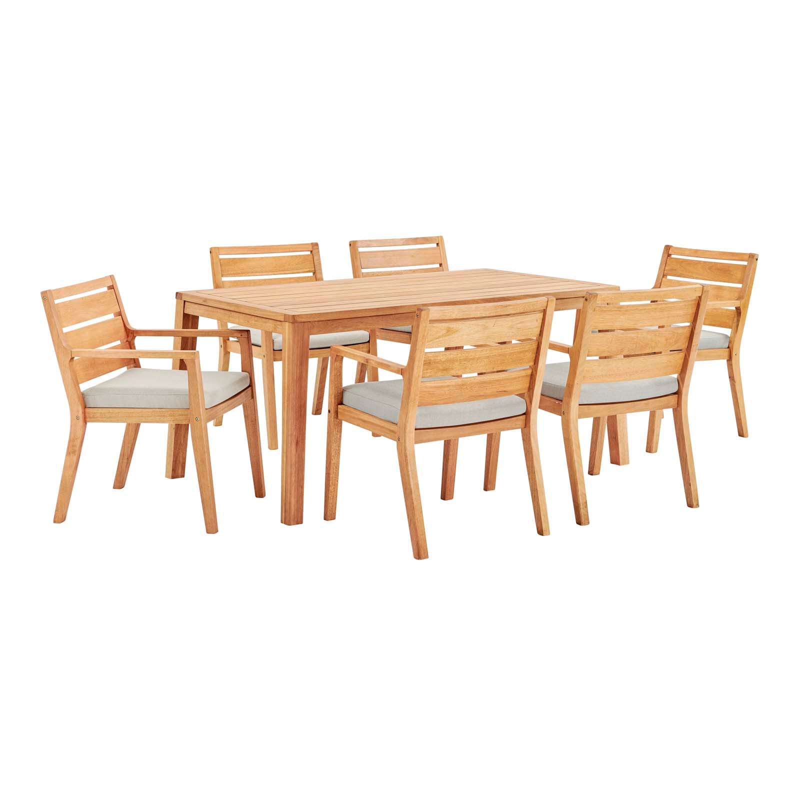 Premium 7-Piece Karri Wood Outdoor Patio Dining Set - Durable All-Weather Furniture for Backyard, Garden & Poolside Entertaining