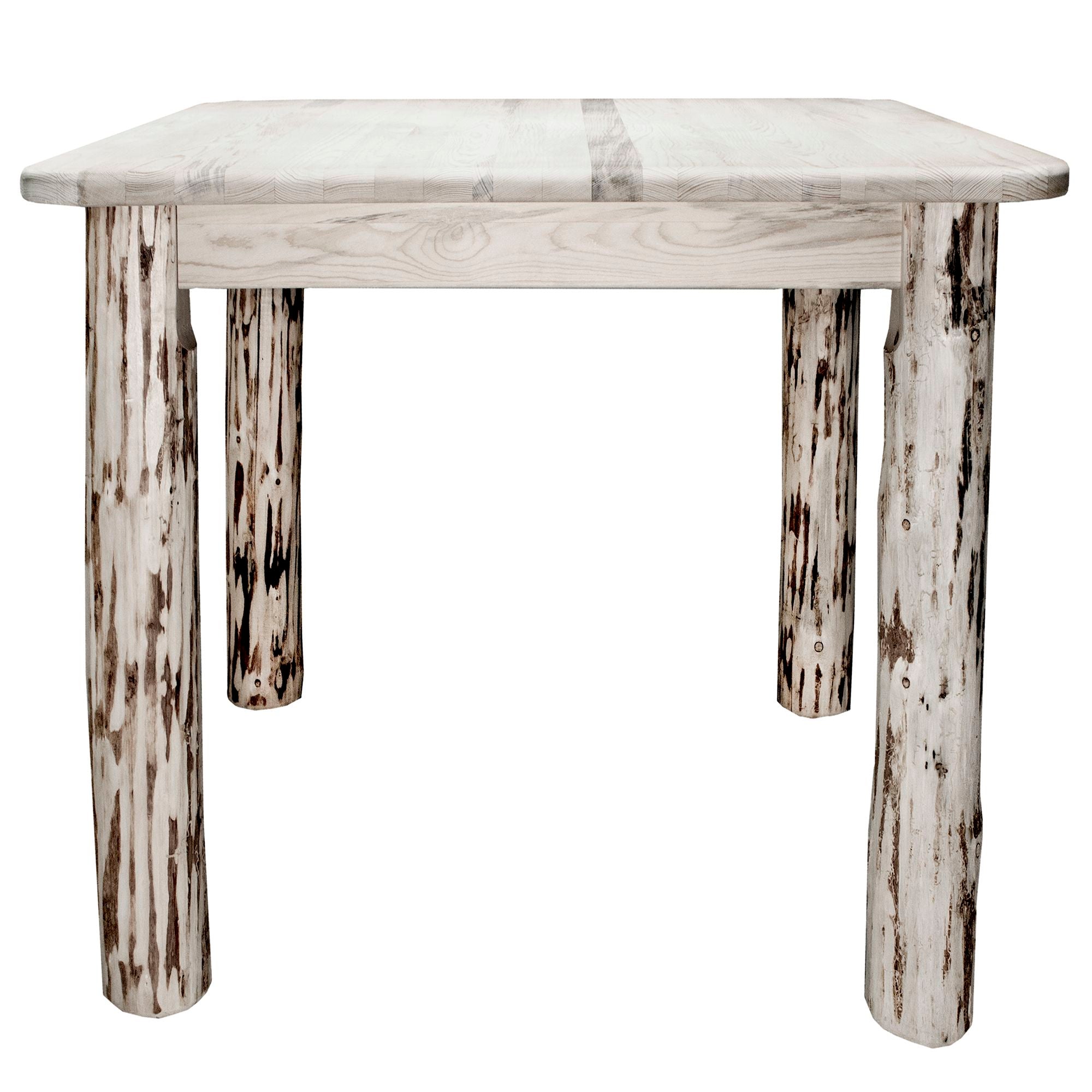 Montana Square 4-Post Dining Table - Rustic Farmhouse Style Solid Wood Kitchen Table for 6-8 People - Perfect for Family Dinners, Entertaining Guests & Cozy Breakfast Nooks