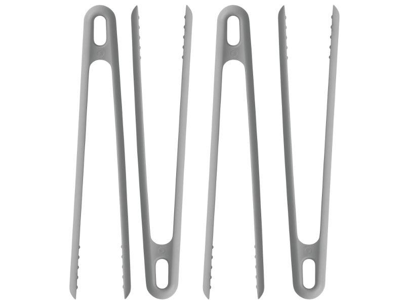 BergHOFF Leo Grey Kitchen Tongs Set of 4 - Premium Stainless Steel Serving Utensils for Cooking, Grilling & Salad Tossing