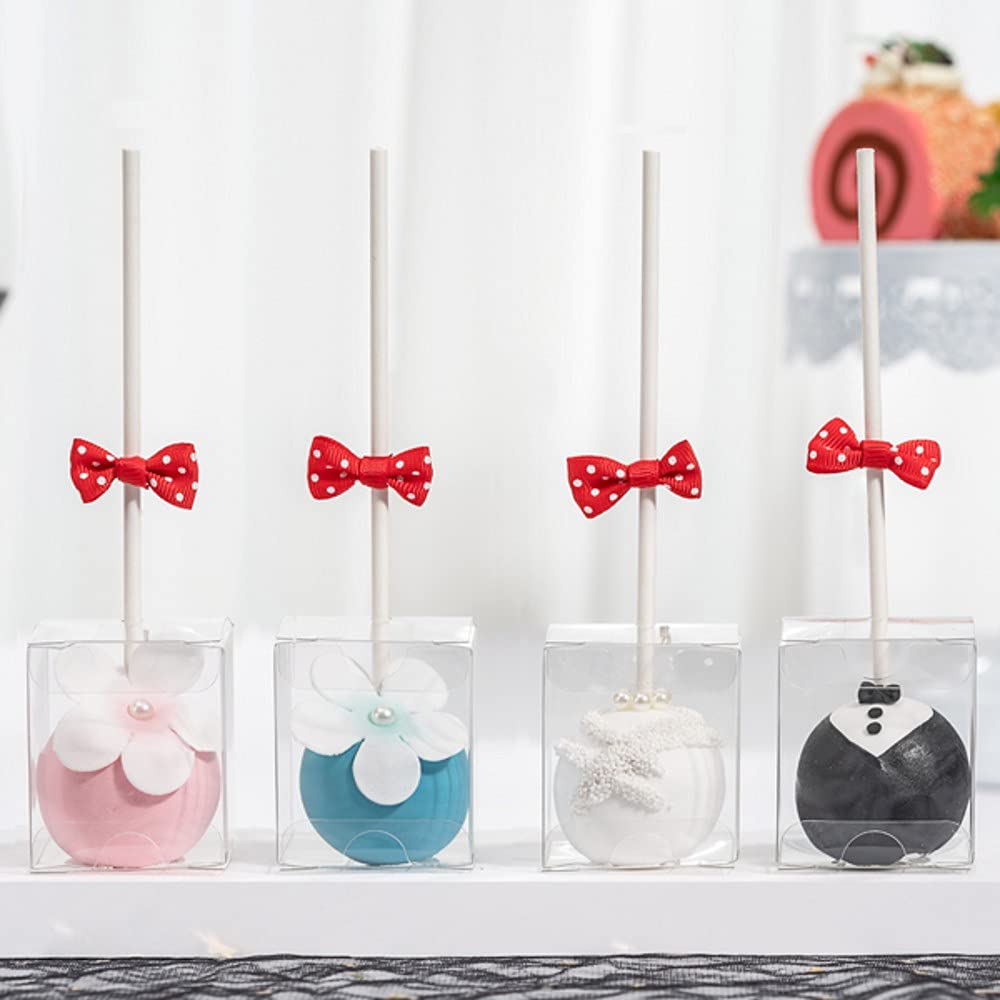 RomanticBaking 50 Pack Clear Cake Pop Boxes 1.75