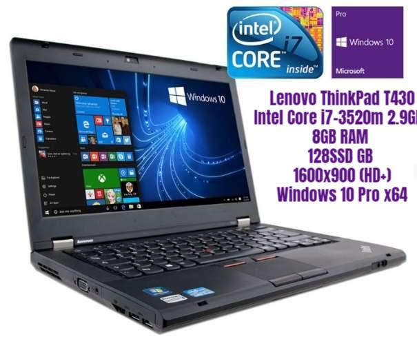 Lenovo ThinkPad T430 Refurbished Laptop - Intel Core i7-3520M 2.9GHz, 14