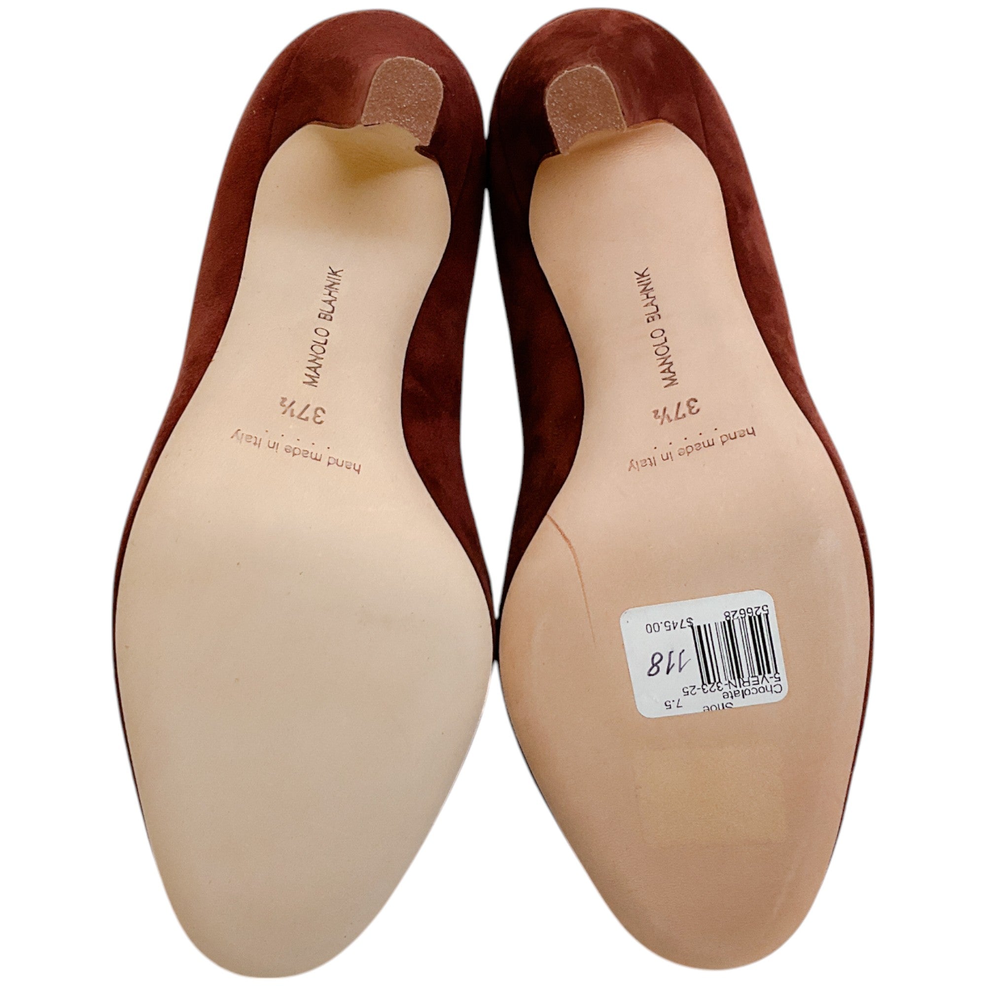 Manolo Blahnik Verin 105mm Dark Chocolate Brown Suede Pumps - Elegant High Heels for Women, Perfect for Weddings, Parties & Office Wear