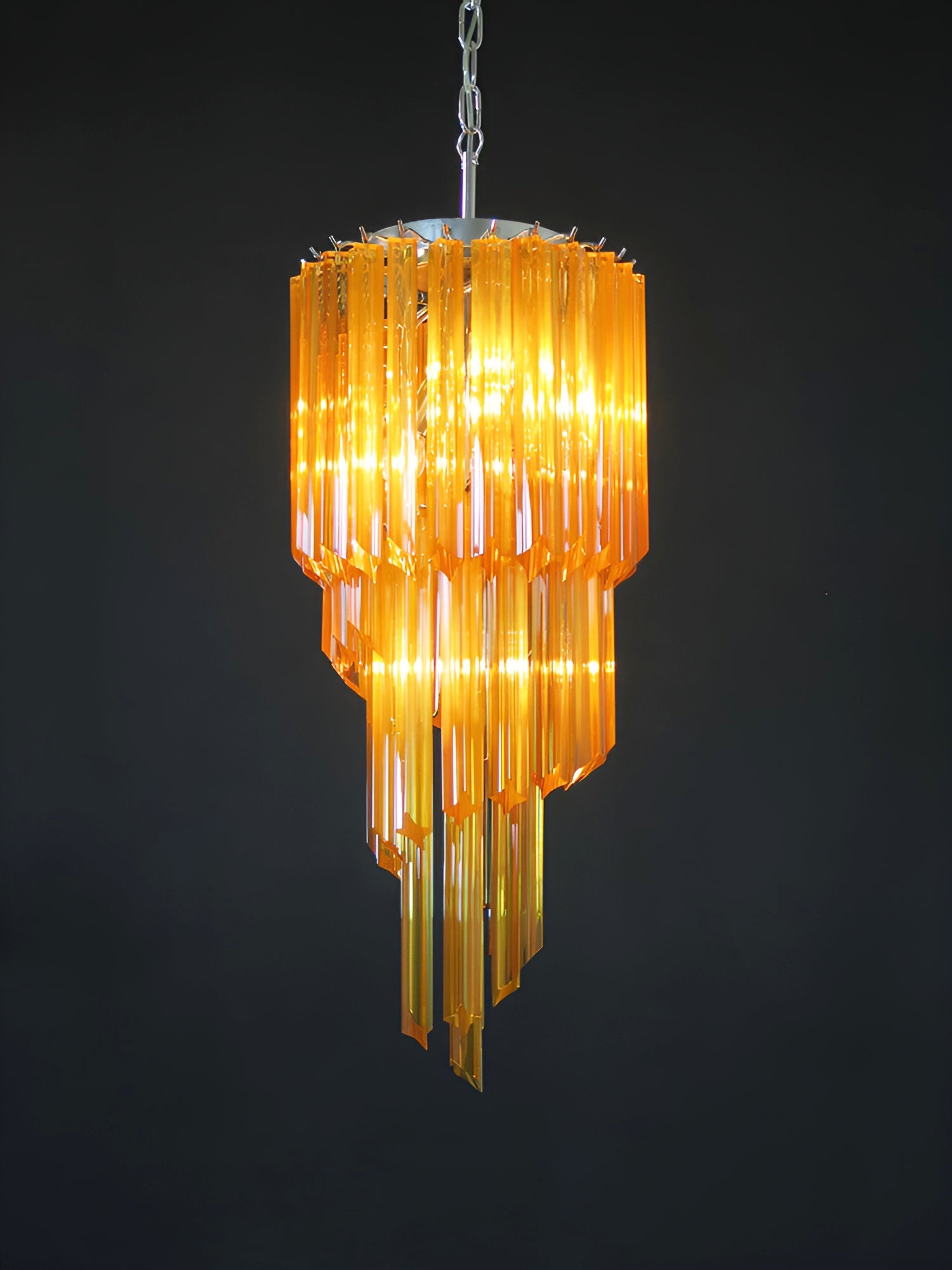 Murano Spiral Prism Glass Chandelier - Handcrafted Italian Crystal Ceiling Light Fixture for Dining Room, Living Room & Bedroom Decor
