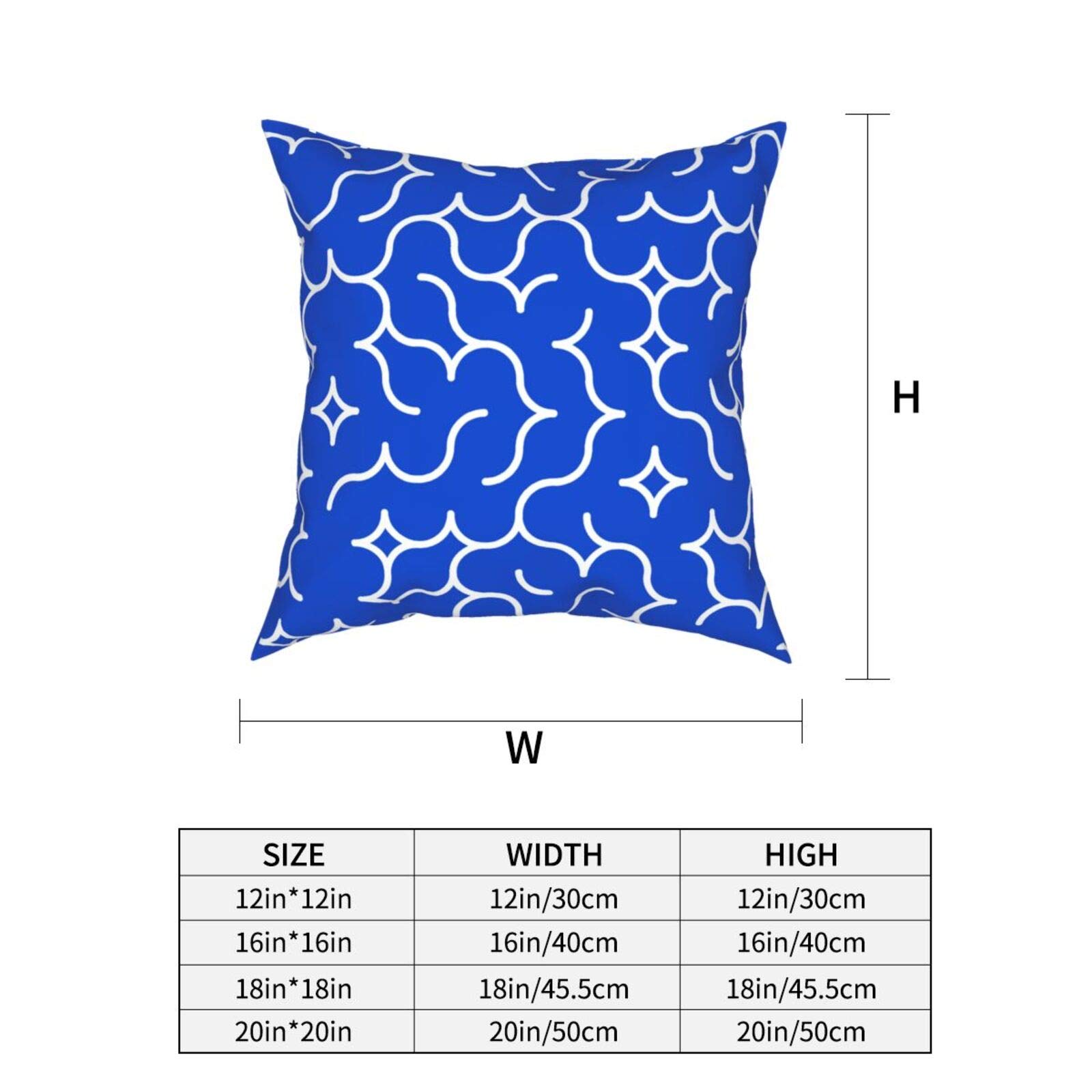 Blue and White Random Arc Pattern Pillow Covers 12x12 Inch - Modern Decorative Throw Pillow Cases for Sofa, Bed, Couch & Car - Perfect for Home Decor, Living Room, Outdoor & Indoor Use