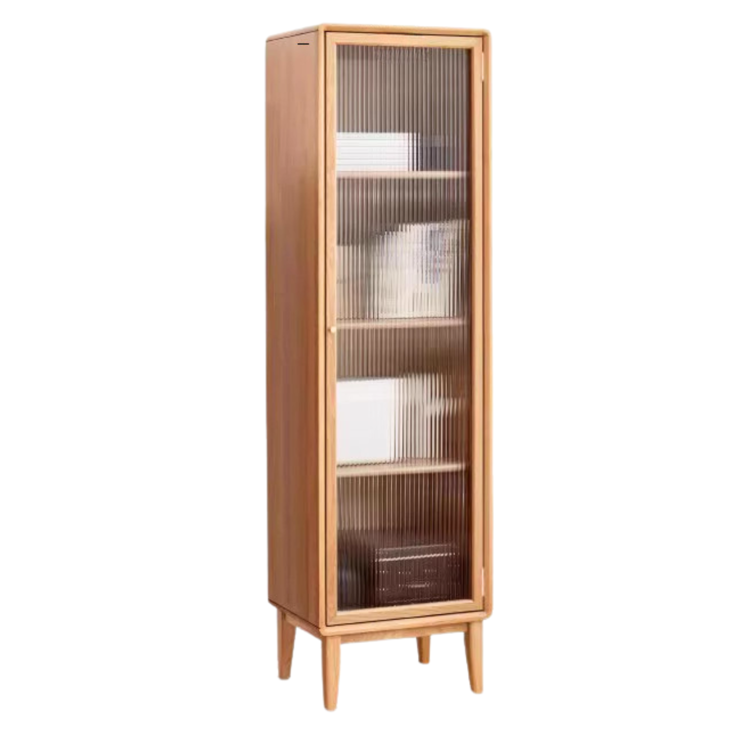 Solid Oak Wood Side Cabinet - Small Bookcase with Adjustable Shelves for Living Room, Bedroom, or Office Storage | Rustic Home Decor Furniture