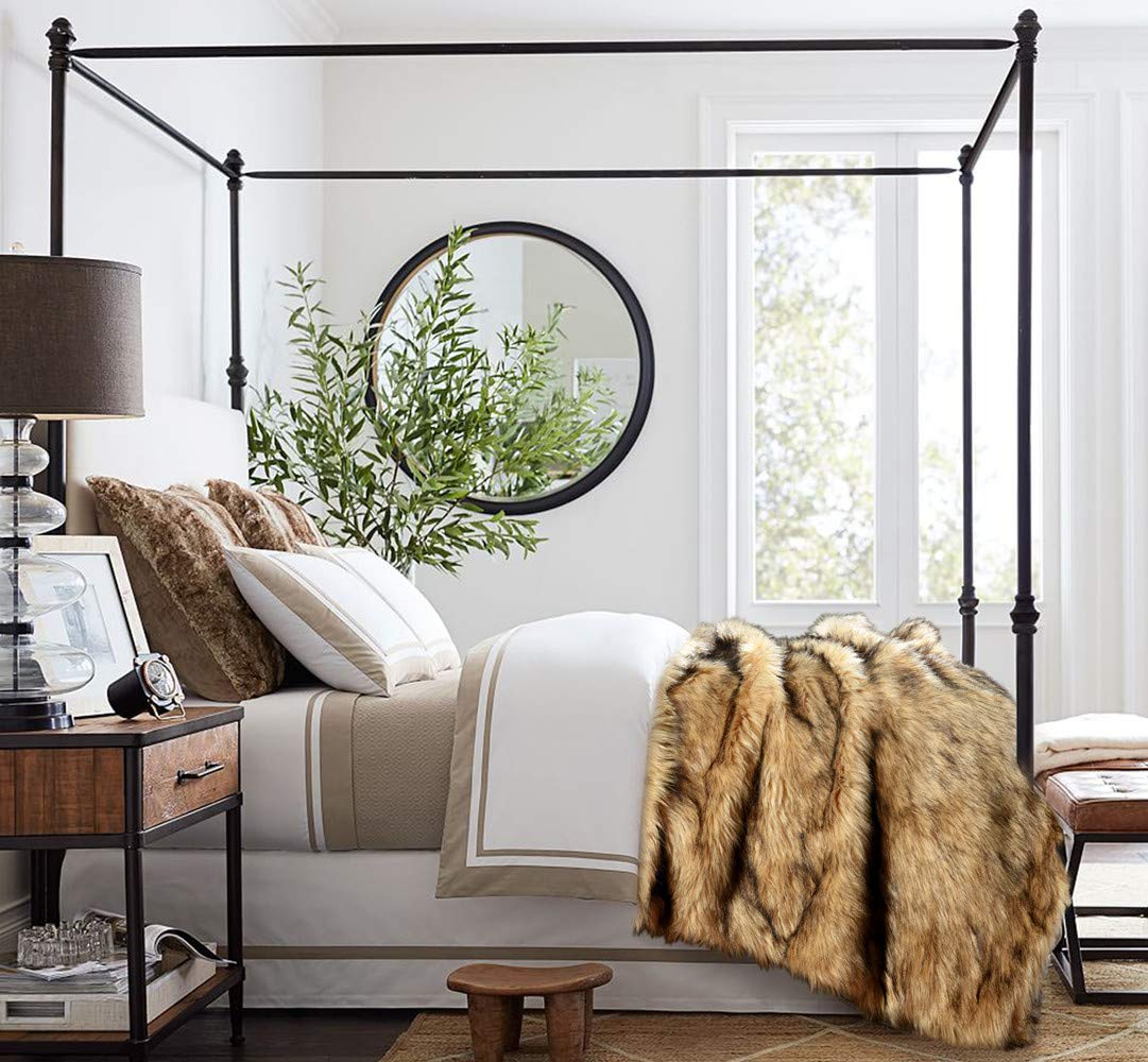 Luxury Plush Faux Fur Blanket - Queen Size 90