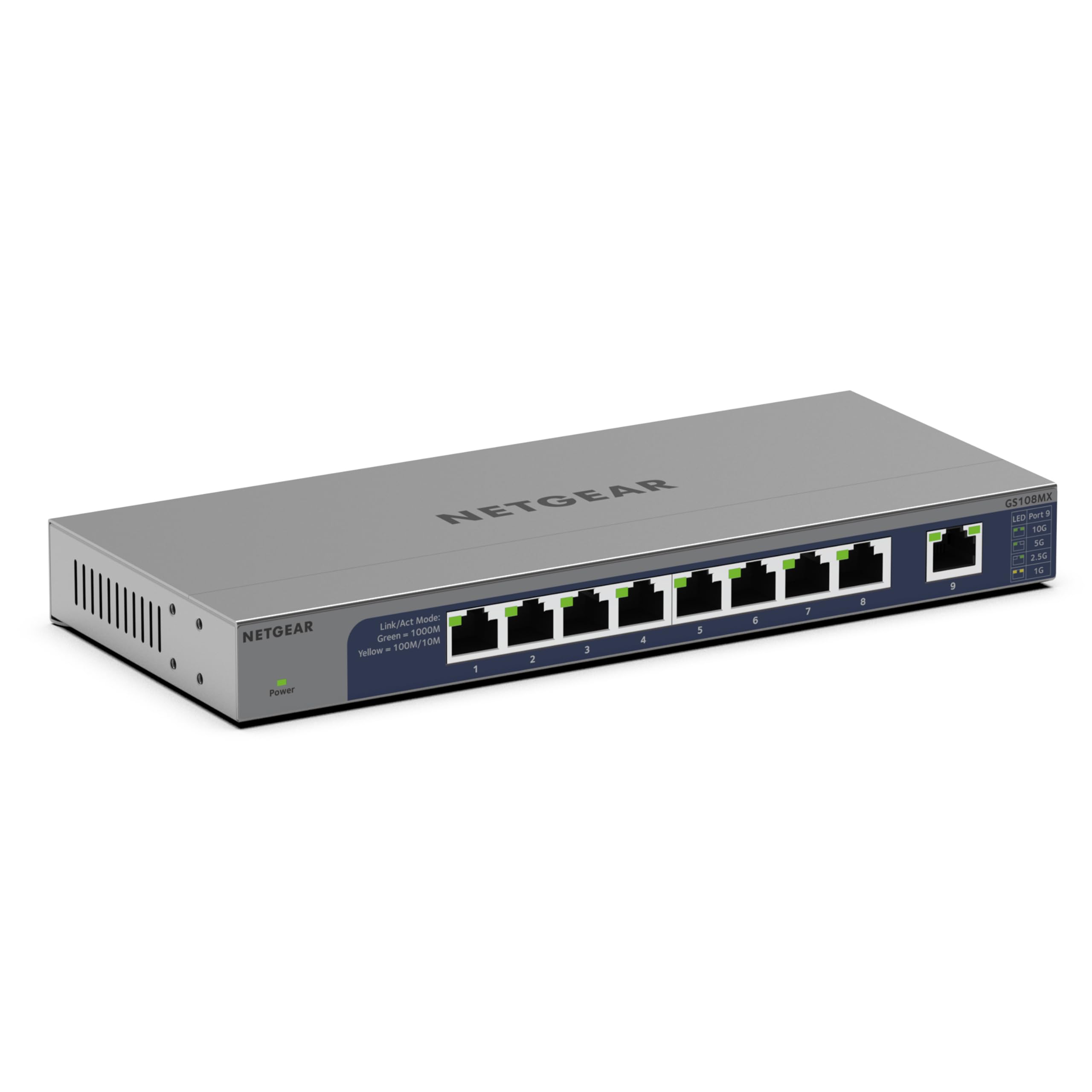 NETGEAR GS108MX 8-Port Gigabit Ethernet Switch with 10G SFP+ | Unmanaged Network Switch for Home & Office | Desktop/Rackmount | Multi-Gigabit Connectivity | Limited Lifetime Warranty | Perfect for Gaming, Streaming & Small Business Networks