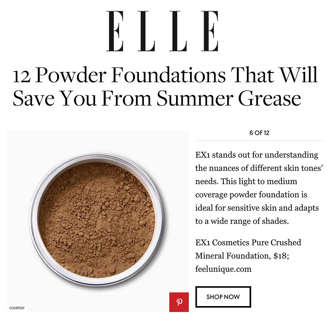 EX1 Pure Crushed Mineral Powder Foundation - 4.0g Oil-Free, Buildable Coverage for Flawless Skin | Natural Makeup for Daily Wear & Special Occasions