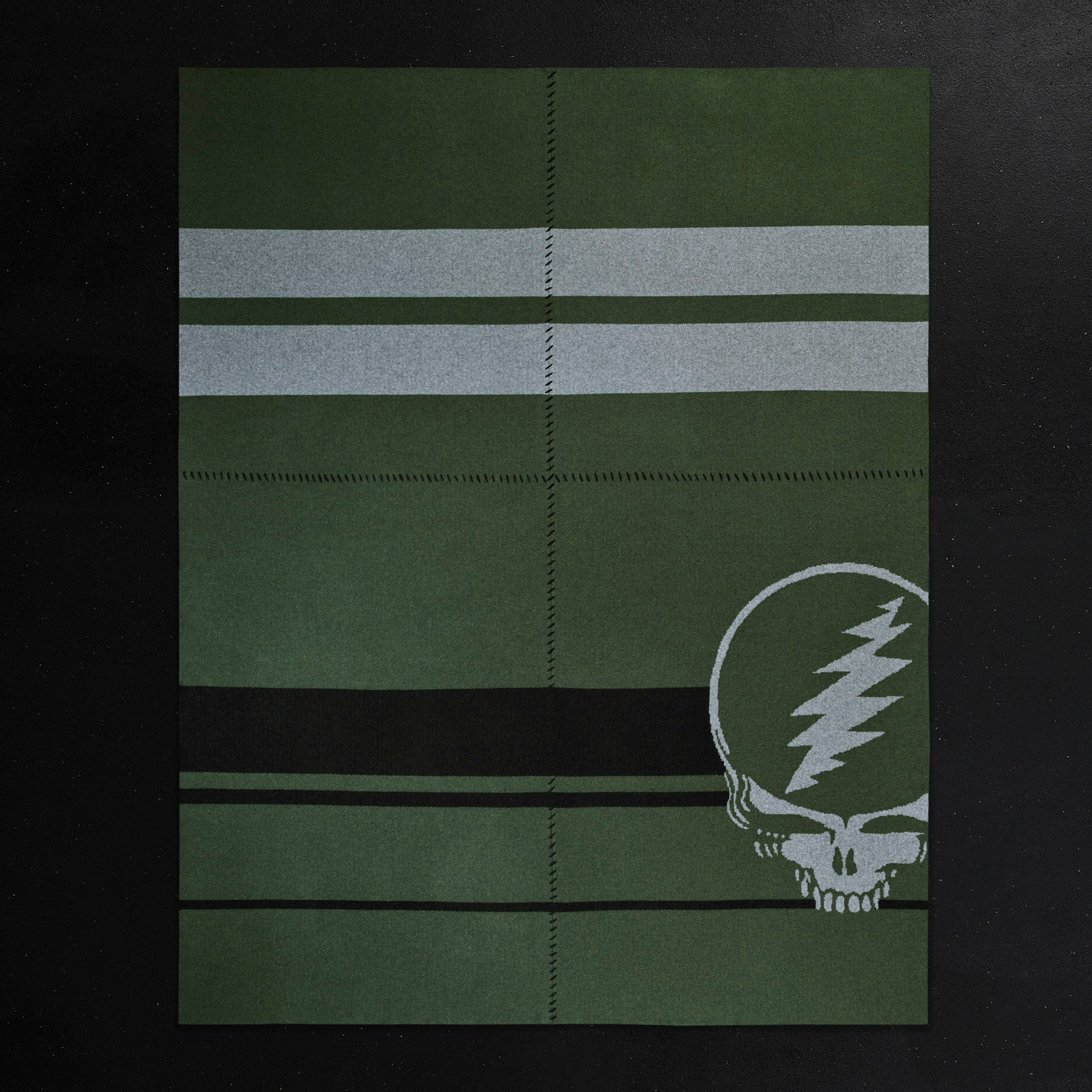 Grateful Dead Cashmere Blanket - Ultra Soft Luxury Throw for Home, Office & Travel - Military Green, Grey Smoke & Black Color Options - Perfect for Couches, Beds & Gifts