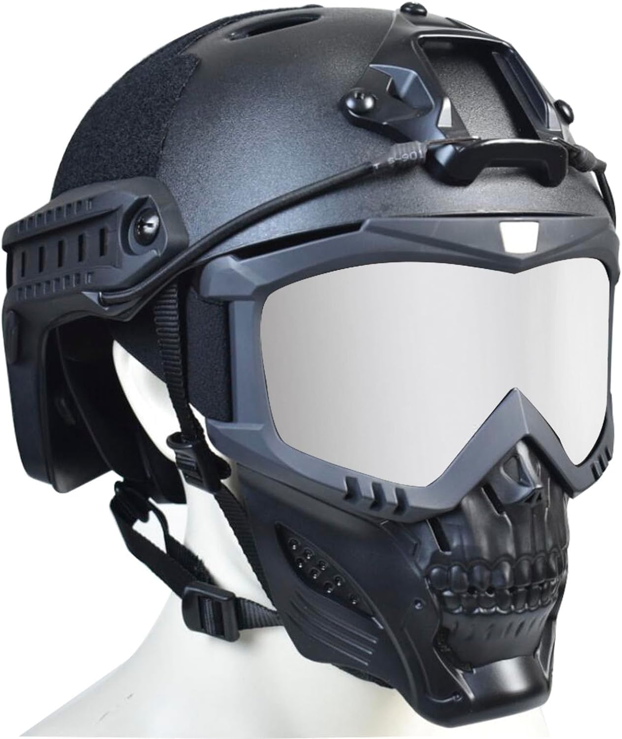 Tactical Airsoft Full Face Mask with Detachable Anti-Fog Goggles & Adjustable Fast Helmet - Protective Gear for Airsoft Games, Paintball, and Outdoor Shooting Sports