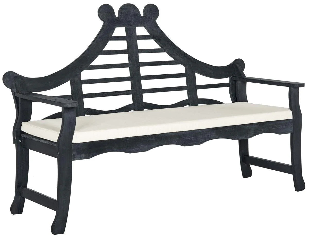 Dark Slate Grey Classic Curved Garden Bench - Outdoor Patio Furniture for Backyard, Porch & Garden Decor - Weather-Resistant & Comfortable Seating