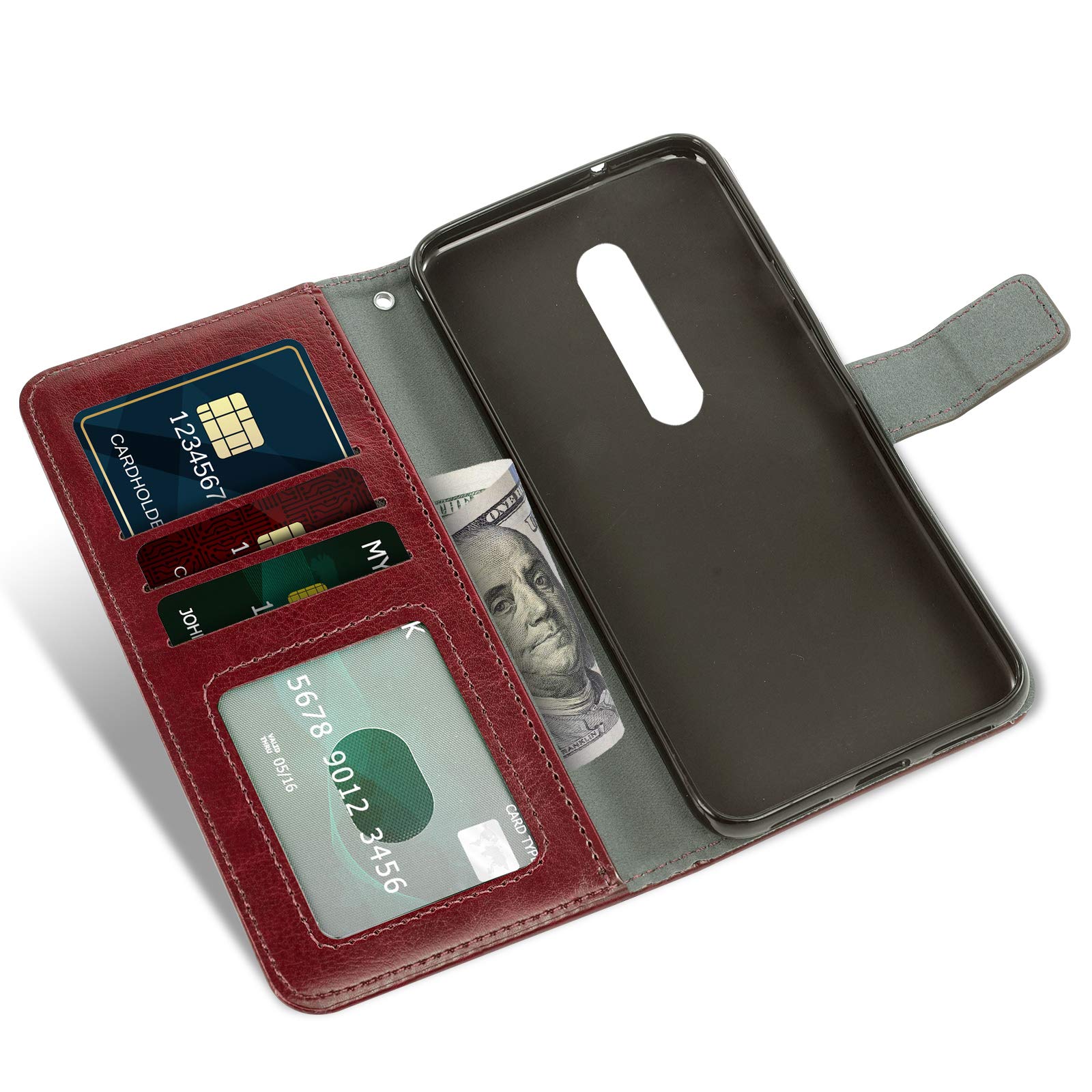 Premium OnePlus 7 Pro Wallet Case with Tempered Glass Screen Protector - Flip Cover with Card Holder & Phone Accessories for OnePlus 7 Pro 5G/1+7/OnePlus7 (Brown) | Perfect for Business Travel & Everyday Protection