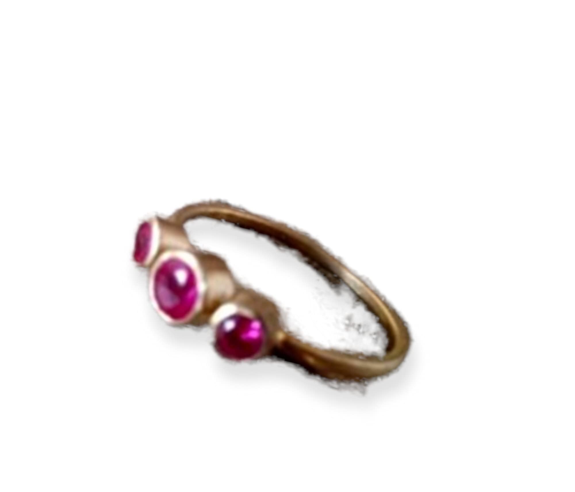 Exquisite Ruby Bezel Set Triple Band Gold Ring - 3 Stone Red Ruby Ring for Wedding, Engagement & Anniversary Gifts | Perfect for Proposals, Bridal Jewelry & Special Occasions