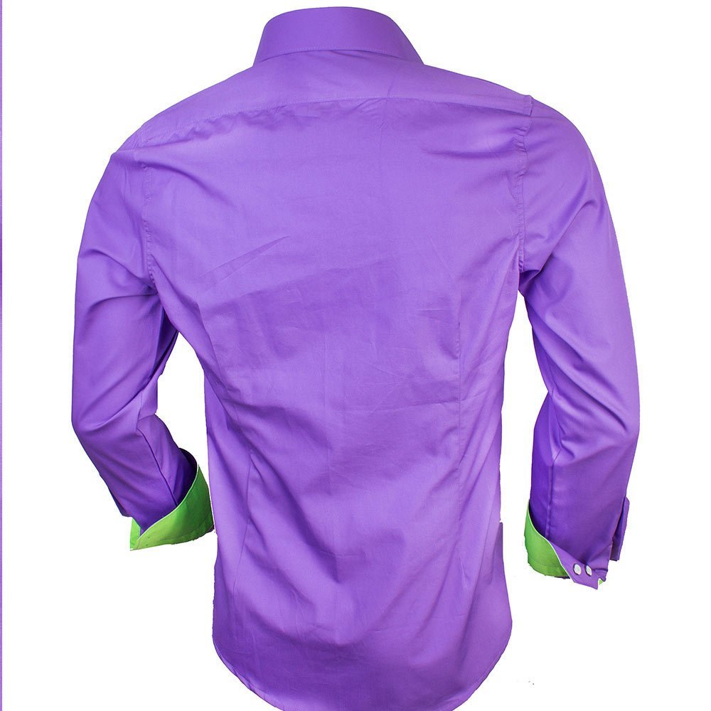 Stylish Purple and Neon Green Designer Dress Shirts for Men | Premium Quality Made in USA | Perfect for Business Meetings, Weddings & Formal Events