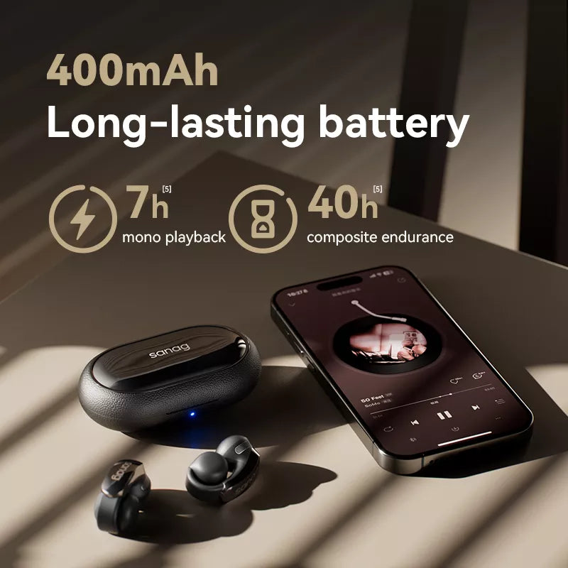 Sanag S9S Wireless Bluetooth Ear Clip Headphones with Air Conduction Technology - Perfect for Running, Cycling, and Outdoor Sports