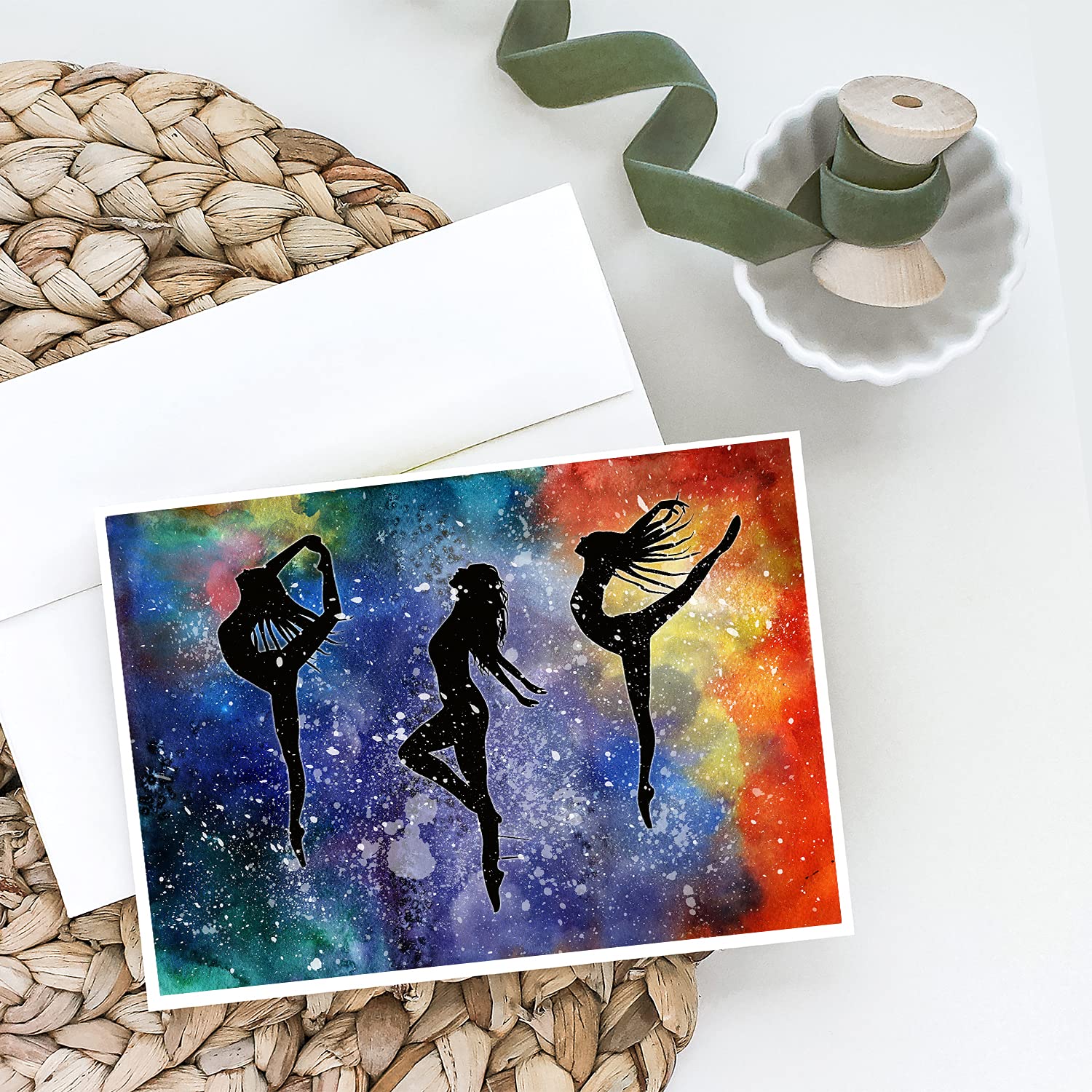 Caroline's Treasures BB5372GCA7P Whimsical Dancer Greeting Cards - Pack of 8 Blank A7 Note Cards (5x7 inches) with Envelopes | Perfect for Birthday Wishes, Thank You Notes & Special Occasions