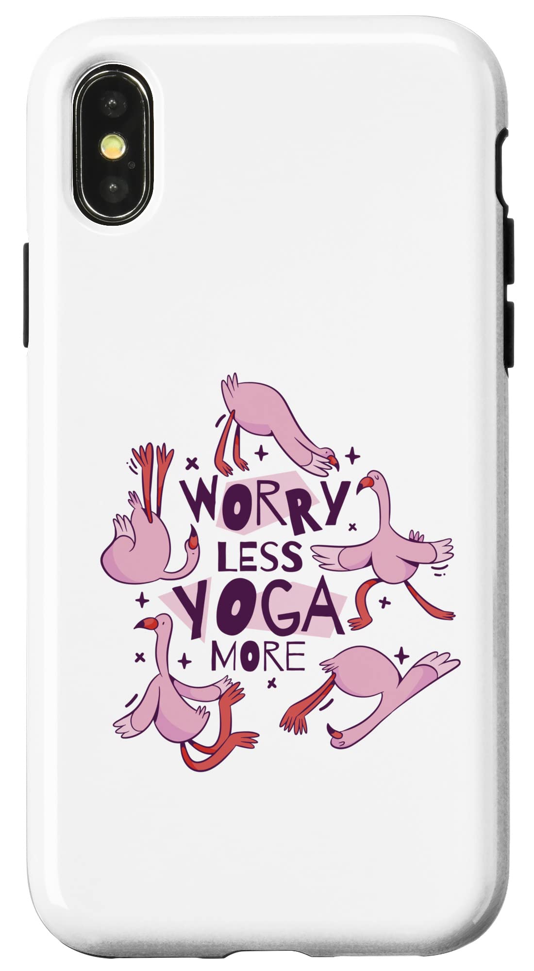 iPhone X/XS Flamingo Yoga Phone Case - Cute Pink Flamingo Design Protective Cover for iPhone X/XS - Perfect for Yoga Lovers, Beach Trips & Summer Vibes