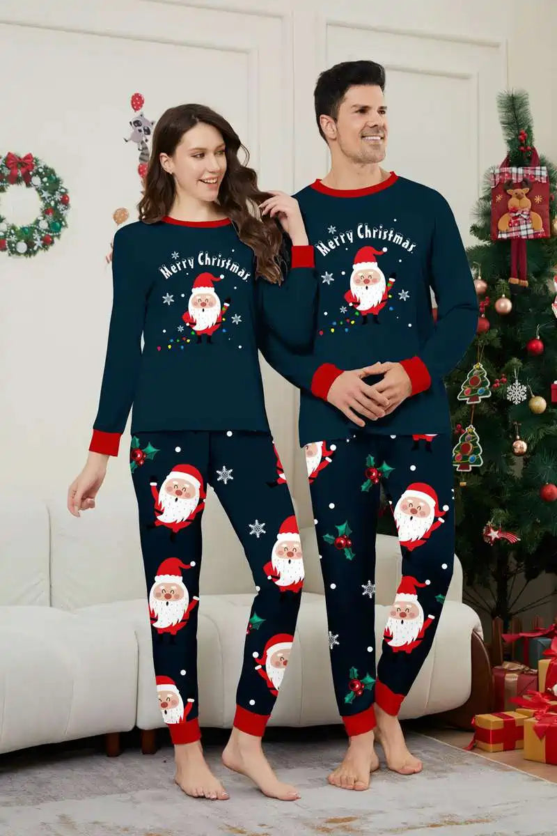 Santa Claus Christmas Matching Family Pajamas Set - Cozy Holiday Sleepwear for Women, Men & Kids - Perfect for Christmas Morning & Family Photos