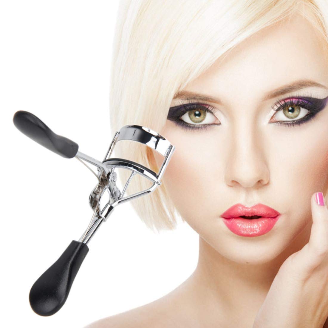 AlexVyan Professional Eyelash Curler - Black Handle for Women & Girls | Perfect for Daily Makeup, Bridal & Party Looks | Hypoallergenic & Pain-Free Curling Tool