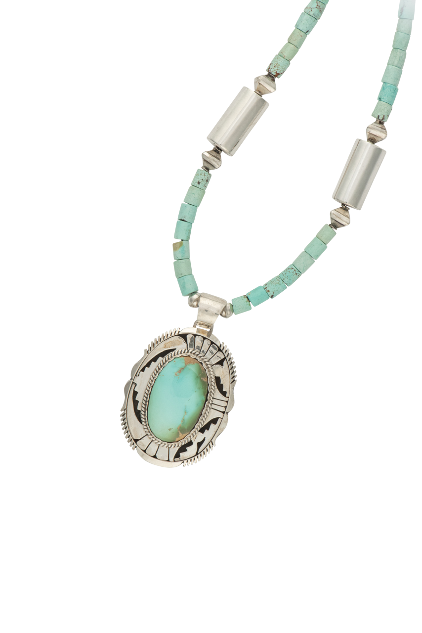 Sweet Tea Jewelry Eloise Kee Navajo Necklace Set - Sterling Silver & Turquoise Beaded Necklace for Women, Handmade Native American Style Jewelry | Perfect for Boho Fashion, Festivals & Gift Giving
