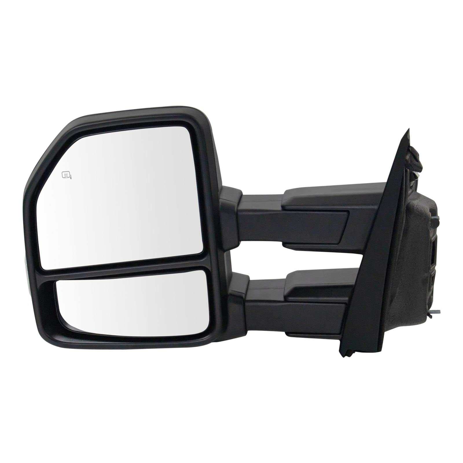 Heavy Duty Towing Mirrors with Power Signal & Puddle Light - Checkered Finish for Ford F150 (Left Side) - Perfect for Off-Roading, Towing Trailers & Night Driving