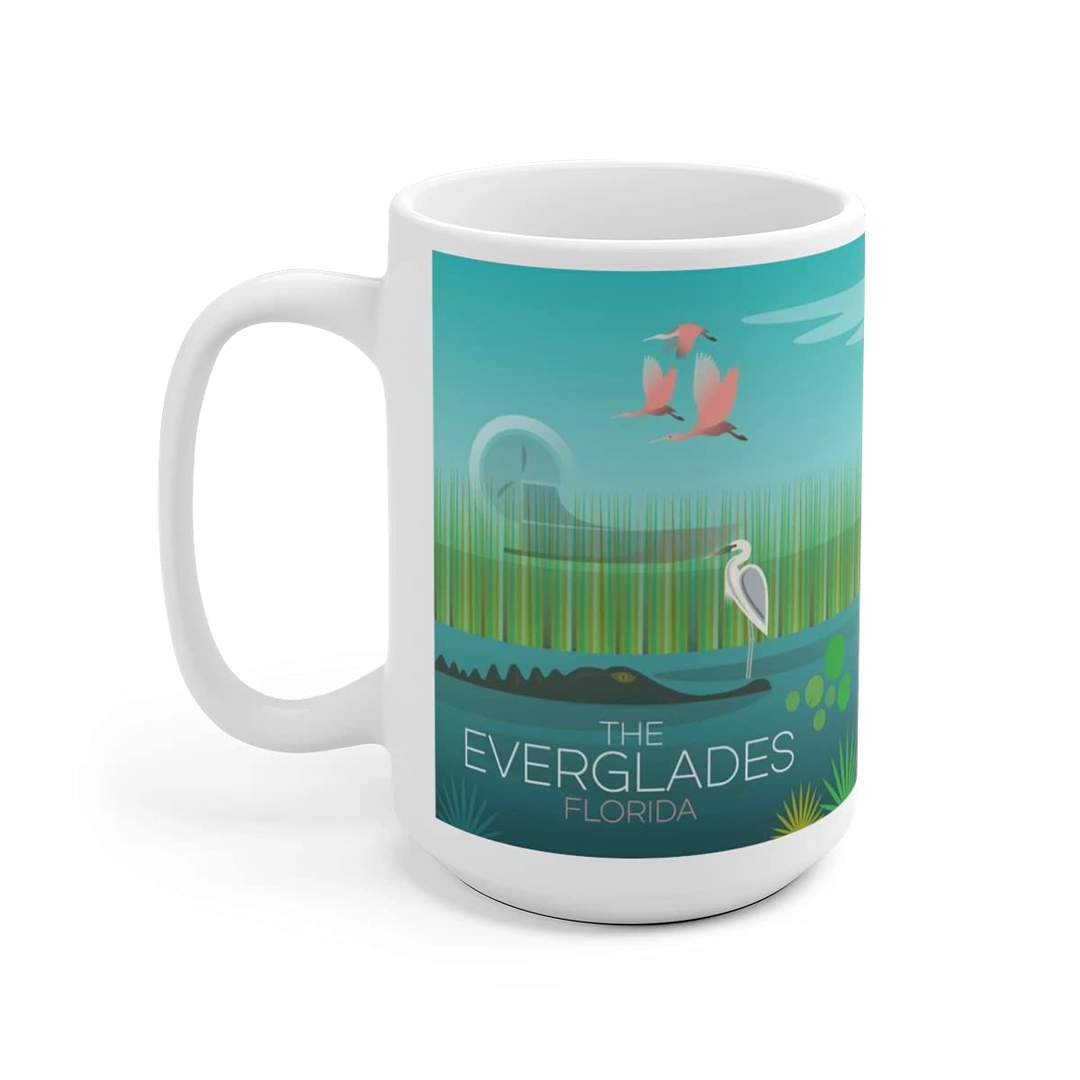EVERGLADES 15 oz Ceramic Coffee Mug - Insulated Travel Mug for Hot & Cold Drinks - Perfect for Home, Office, Camping & Outdoor Adventures