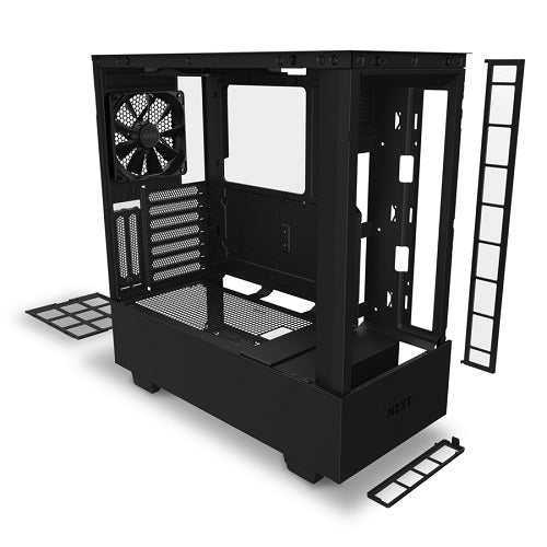 Premium H510 Elite Compact Mid Tower ATX PC Case - Tempered Glass & Smart Device V2 | Matte Black/White | Gaming & Workstation Builds