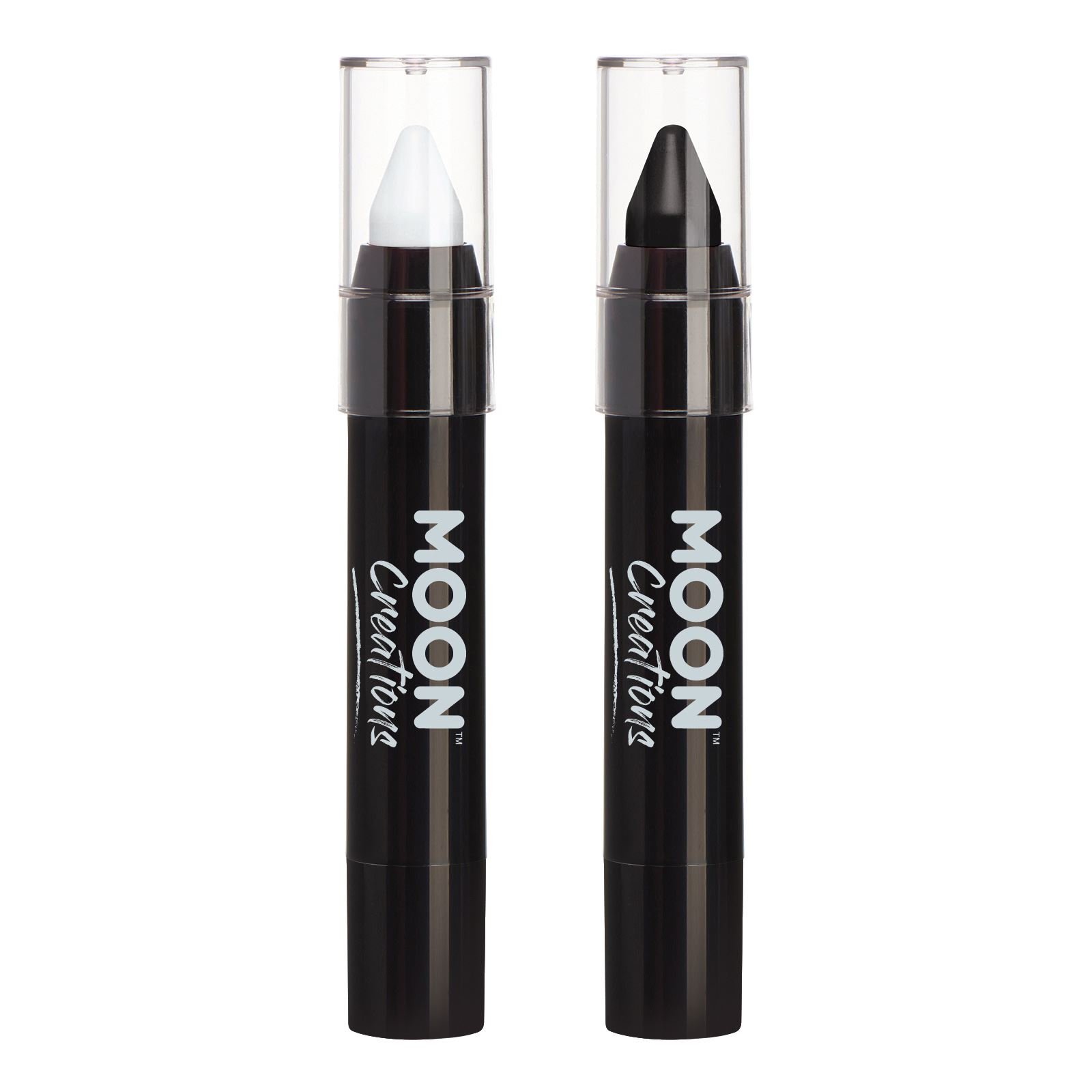 Moon Creations Face Paint Stick & Body Crayon Set - Non-Toxic, Washable Monochrome Makeup for Kids & Adults (0.12oz) - Perfect for Halloween, Costume Parties & Face Painting Events
