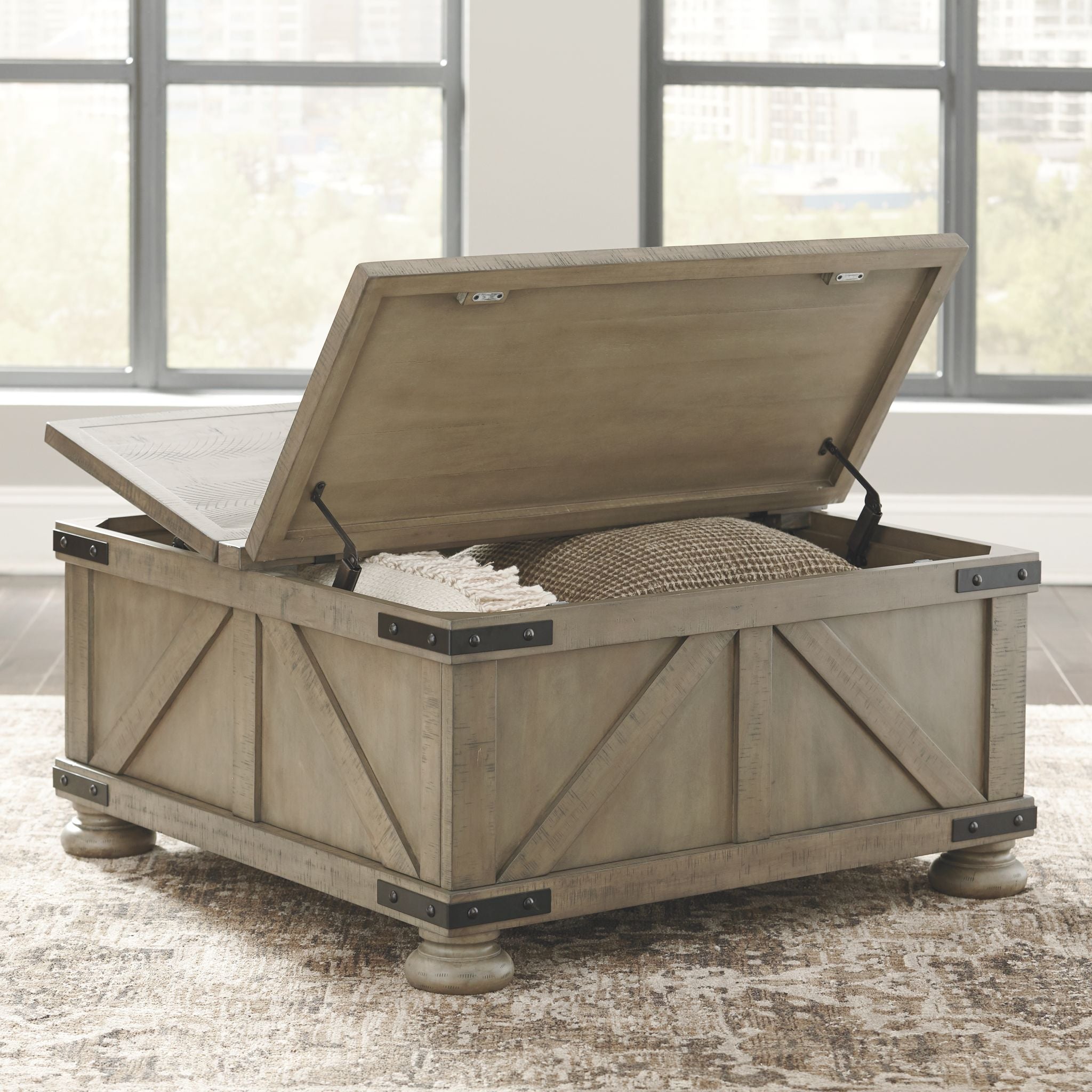 Modern Aldwin Coffee Table in Gray - Stylish Living Room Furniture for Small Spaces, Home Decor & Office Use