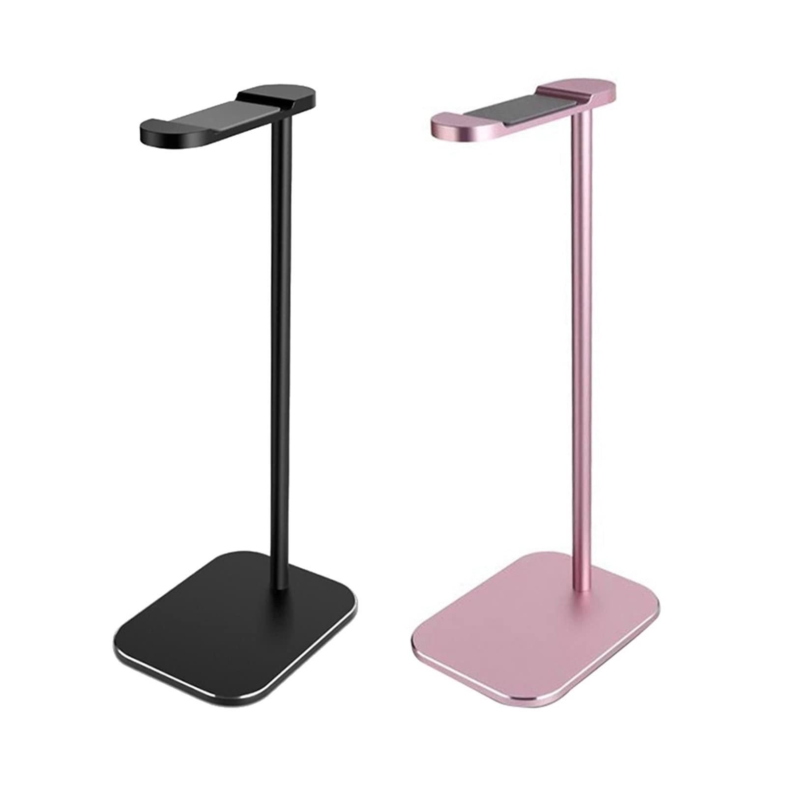 ZCZZZ 2-Pack Universal Gaming Headset Stand - Aluminum Headphone Holder for Desk Display (Black & Rose Gold) | Perfect for PC, PS5, Xbox Setup & Office Organization