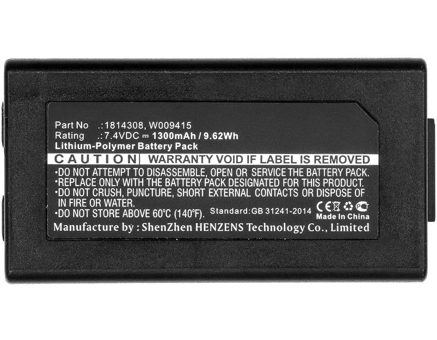 Synergy Digital Replacement Battery for Dymo LabelManager PnP Mobile Printer - 7.4V 1300mAh Li-Polymer Battery Compatible with Dymo 1814308, 643463, W009415 - Perfect for On-the-Go Label Printing & Shipping Solutions