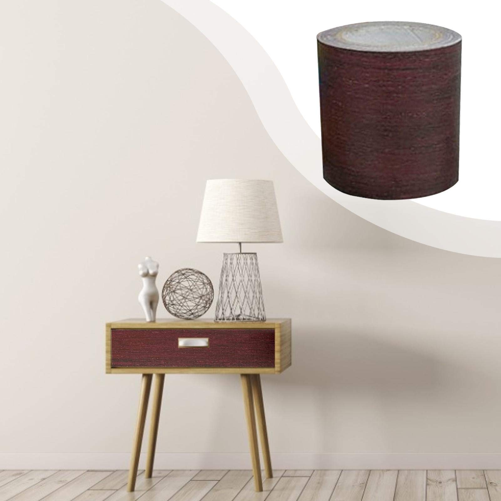 Wood Grain Repair Tape - 15 Feet Self-Adhesive Wood Grain Patch for Furniture, Floors & Home Decoration | High-Strength Simulated Wood Finish | Perfect for Scratches, Cracks & Surface Beautification (DIY Home Improvement & Wood Restoration)