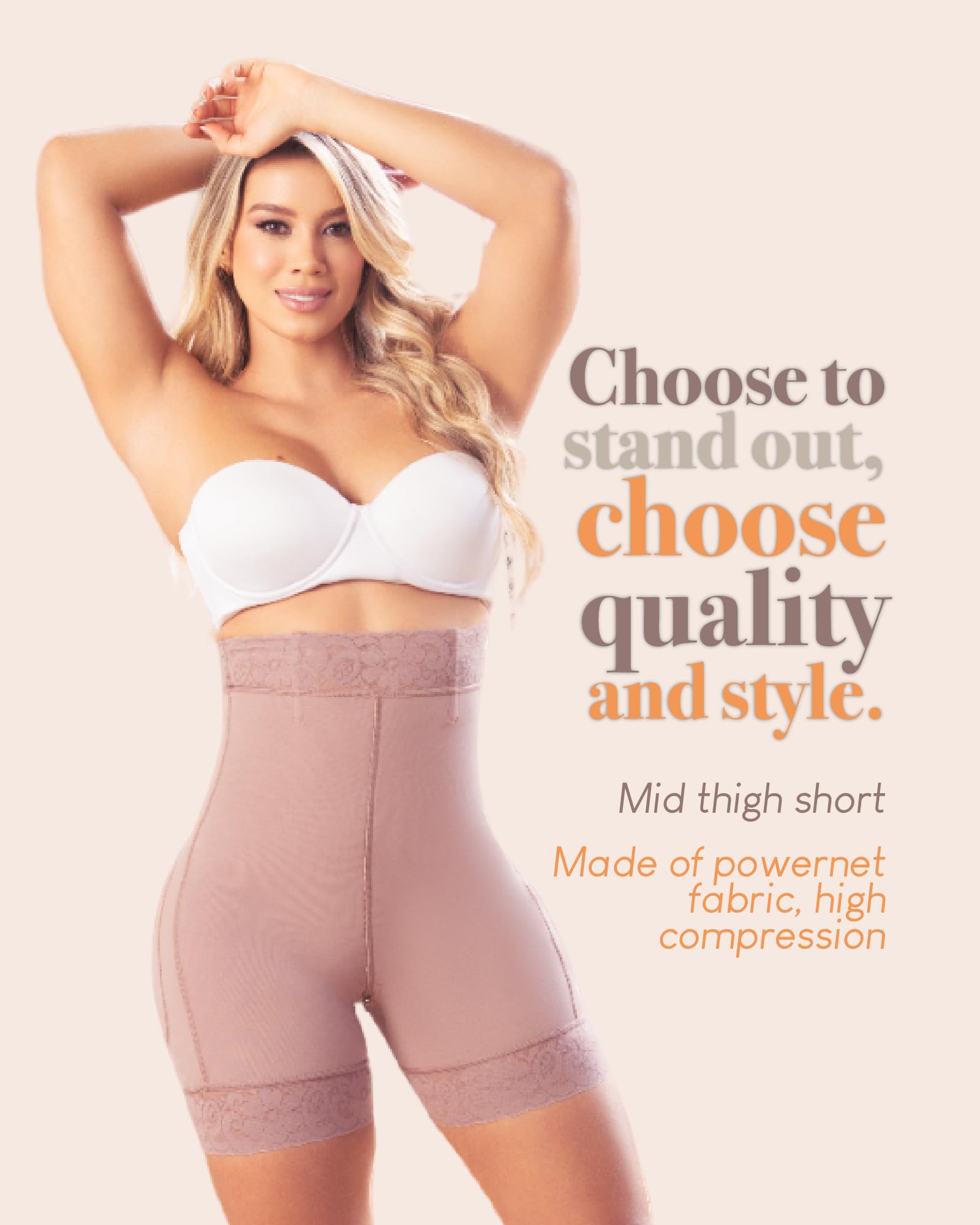 Shape Concept Butt Lifting Shorts for Women - High Compression Shapewear with Booty Lift & Tummy Control - Perfect for Workouts, Yoga & Everyday Wear