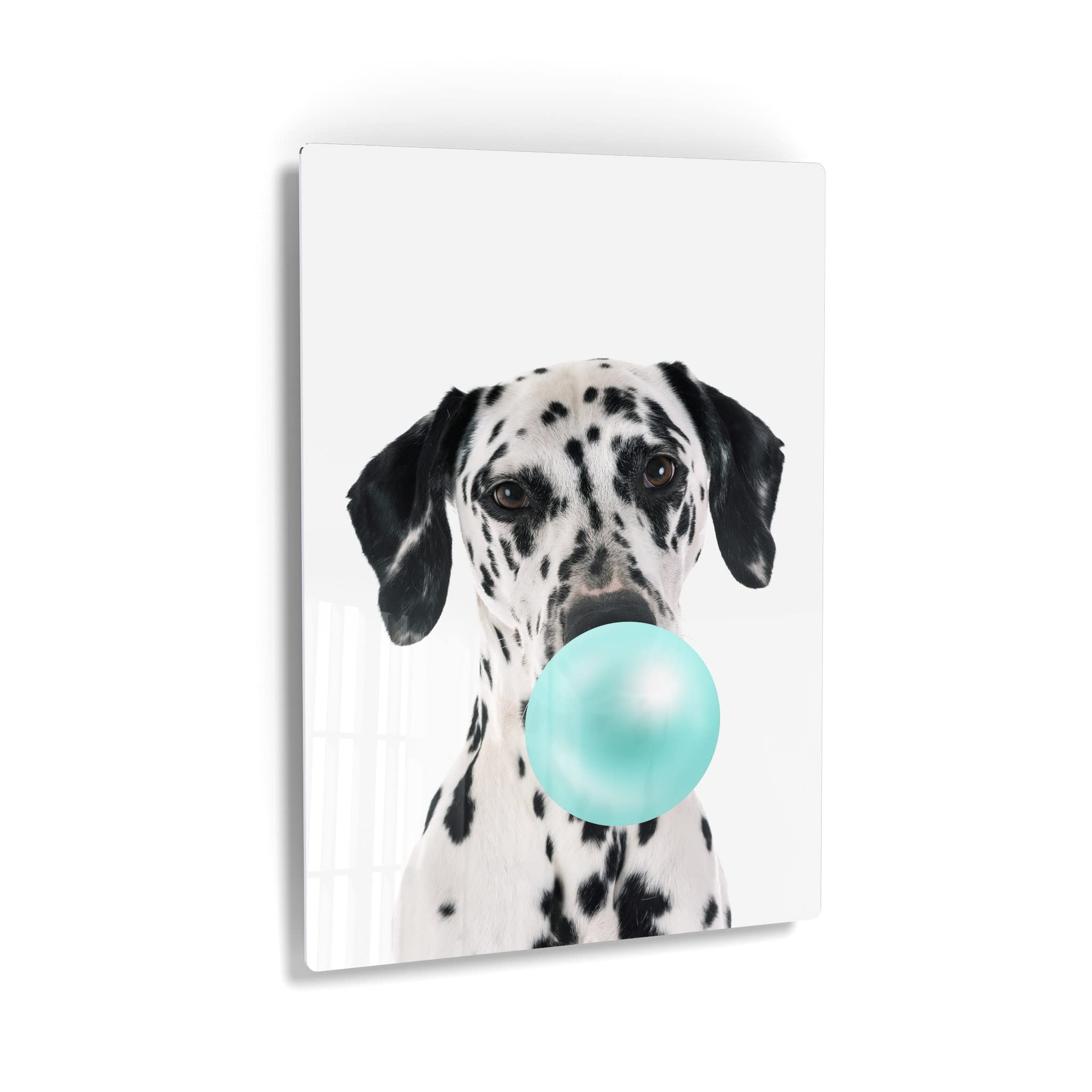 Dalmatian Dog Chewing Bubble Gum Metal Wall Art Print - 36x24 | Pet Lover Gift, Animal Pop Art Decor for Office, Living Room, Bedroom & Nursery | Unique Home Decor for Dog Lovers & Kids Rooms