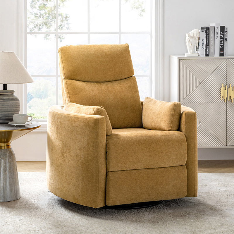 Monica Swivel Rocker Power Recliner Chair with Adjustable Headrest & Lumbar Support - Optional Removable Pillows - Perfect for Living Room, Home Theater & Relaxation
