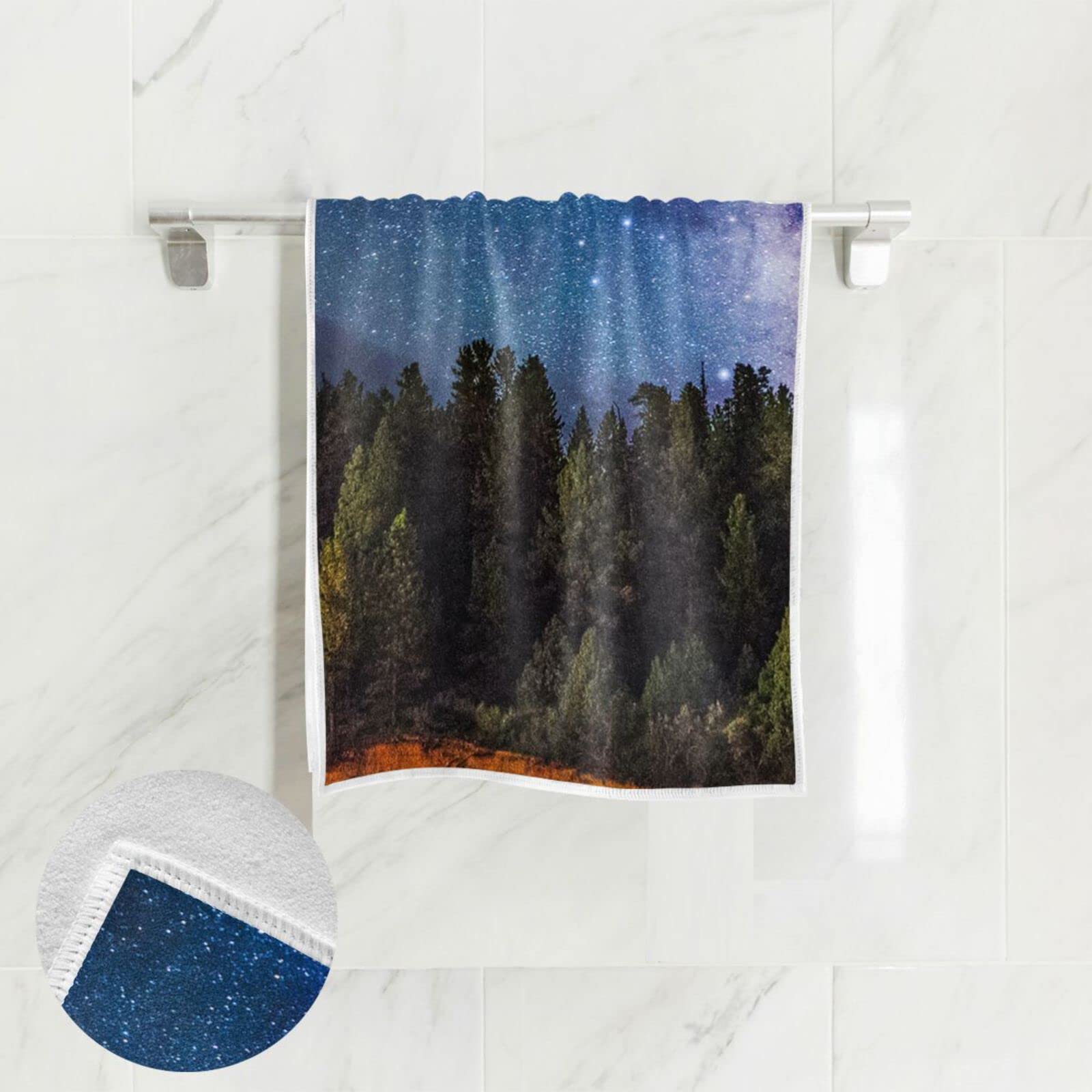 Premium Microfiber Hand Towel - Super Absorbent & Quick Dry, 15x30 Inches, Soft Bath Towel for Bathroom, Hotel, Gym & Spa - Galaxy Design for Stylish Home Decor & Travel Essentials