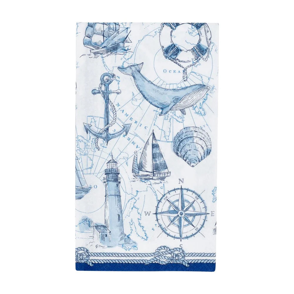 Premium Cotton Guest Towels Set - Soft & Absorbent Bathroom Hand Towels for Home & Hotel Use - Perfect for Guest Bathrooms, Powder Rooms & Coastal Decor
